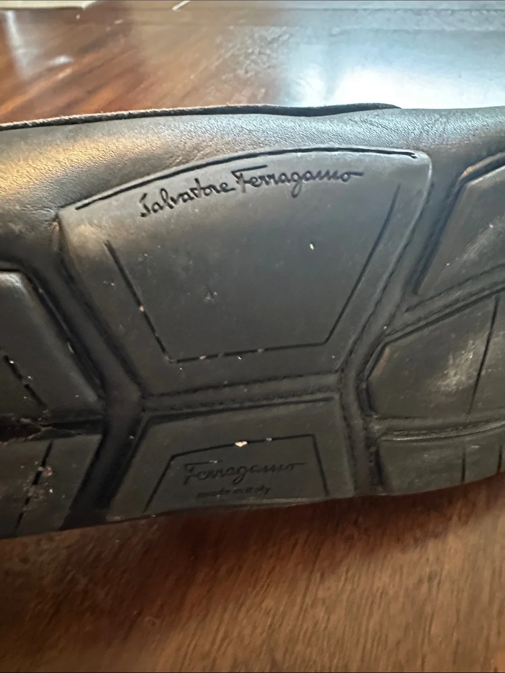 Salvatore Ferragamo Black Leather slip on Loafers